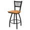 Holland Bar Stool Co 25" Swivel Counter Stool, Black Wrinkle, Med Maple Seat X810 - alternate 1